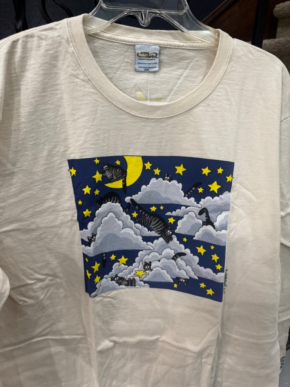 XXL New NWT B. Kliban Crazy Shirts Hawaii Long Sleeve Tee with Starry Cloud Sky - Picture 4 of 11